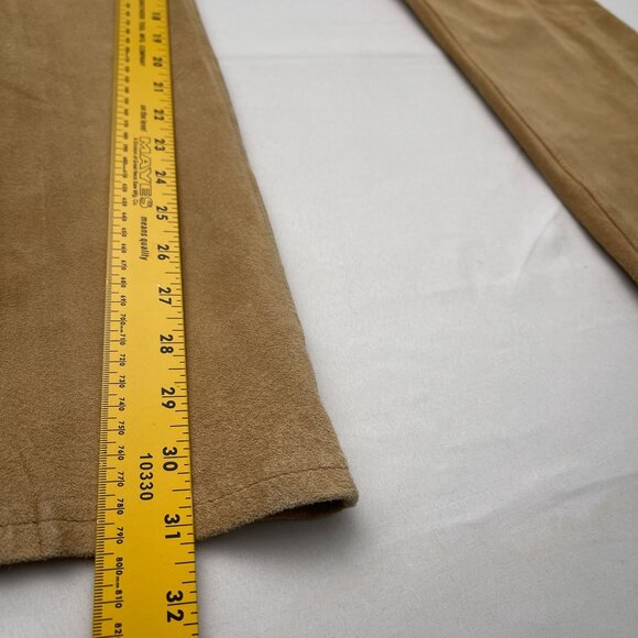 NWT Vintage Margaret Godfrey Camel Genuine Suede Leather Flared Pants Women's 6 - Picture 13 of 15